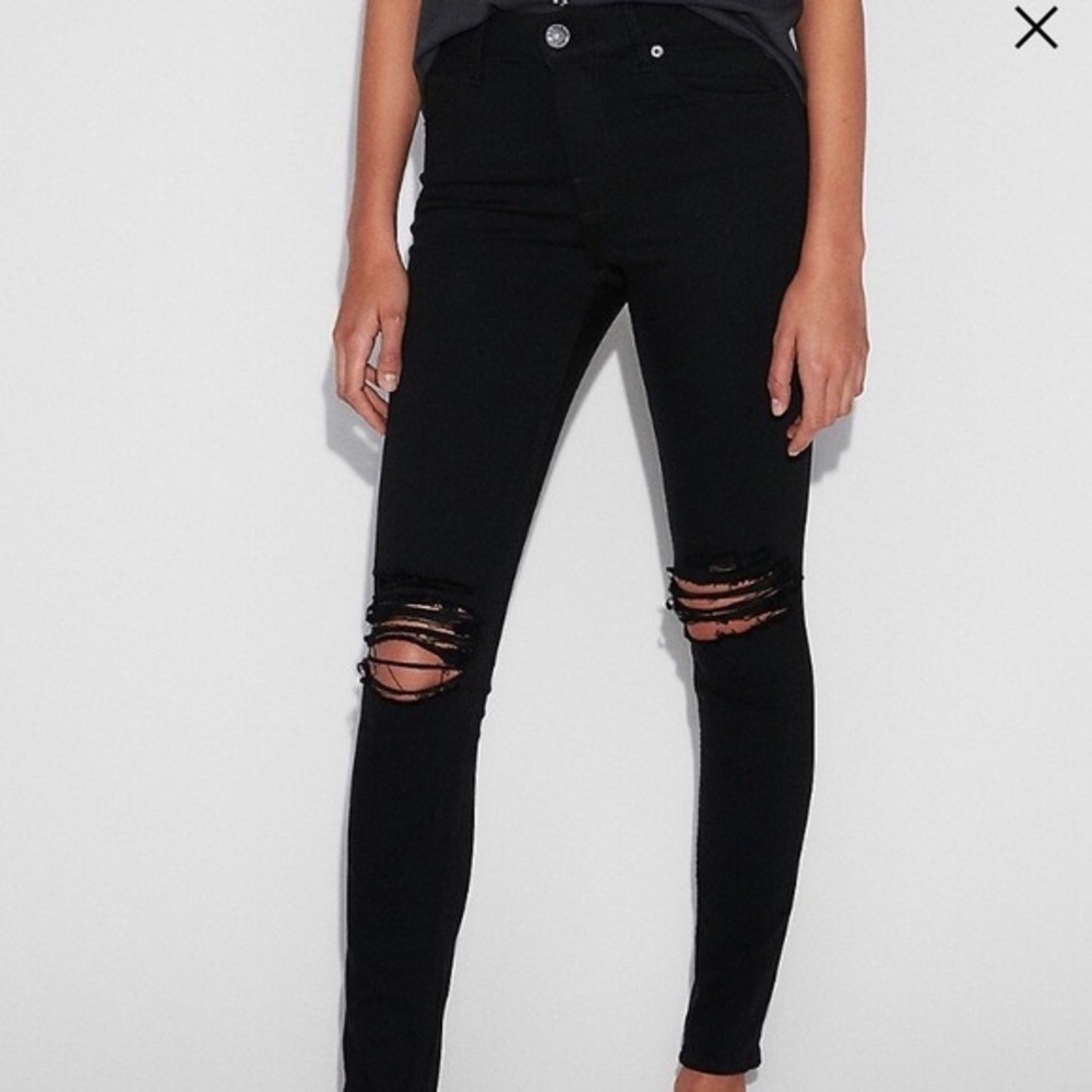 Express Black Ripped High Rise Legging Skinny Jeans